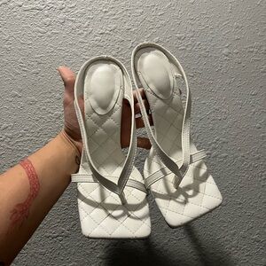 Elegant White Women's Sandals (used once)